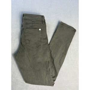 Bebe Ripped Jeans Capri .. Washed Olive Green Looks